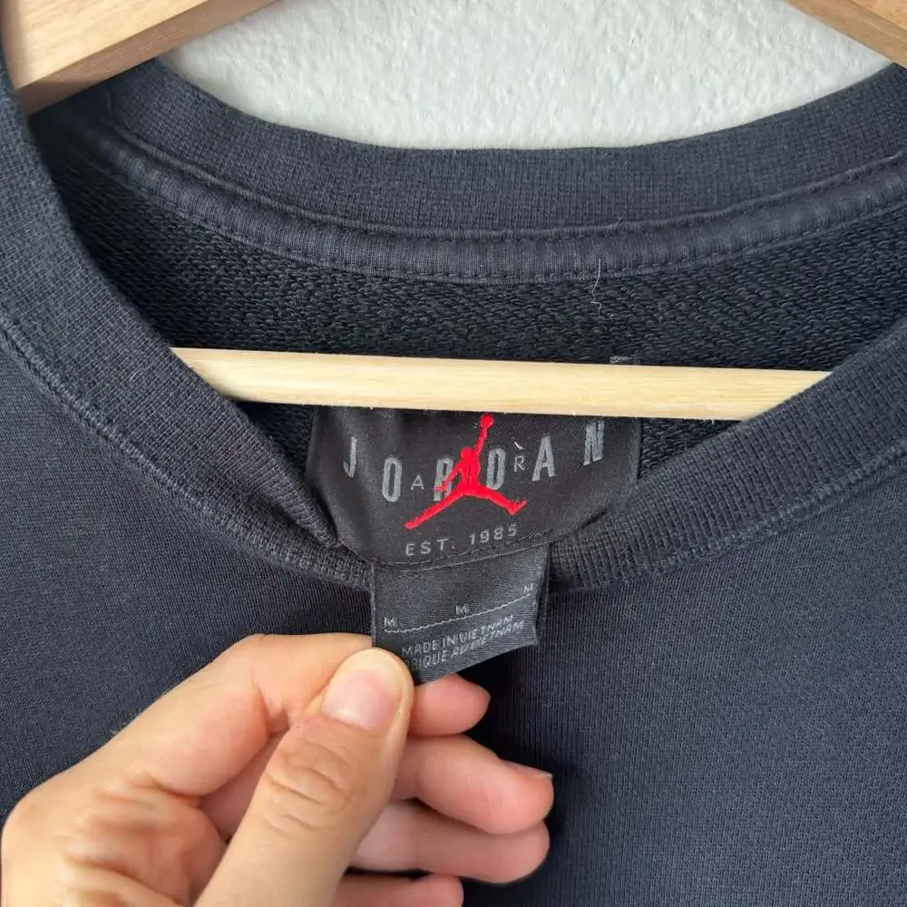 Jordan Jumpman Nike Black Embroidered Crewneck Sweatshirt Medium